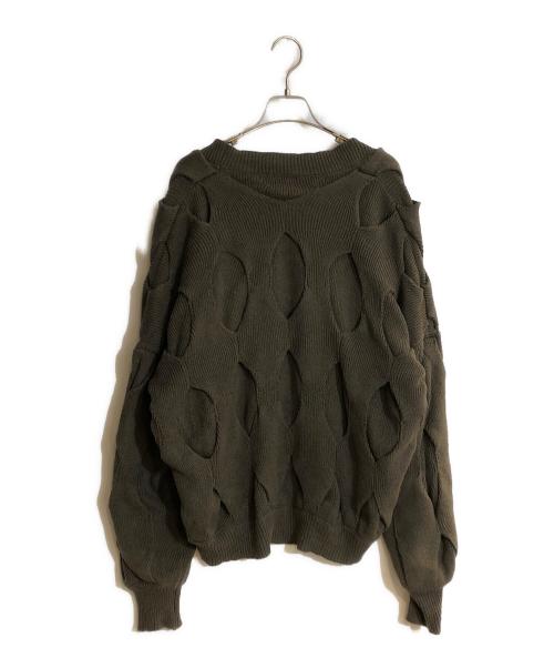 juemi（ジュエミ）juemi (ジュエミ) Rhombus Plated Cardigan/ロンバスプリーティドカーディガン カーキ サイズ:FREEの古着・服飾アイテム