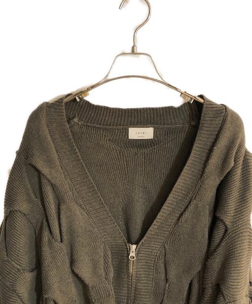 juemi（ジュエミ）juemi (ジュエミ) Rhombus Plated Cardigan/ロンバスプリーティドカーディガン カーキ サイズ:FREEの古着・服飾アイテム