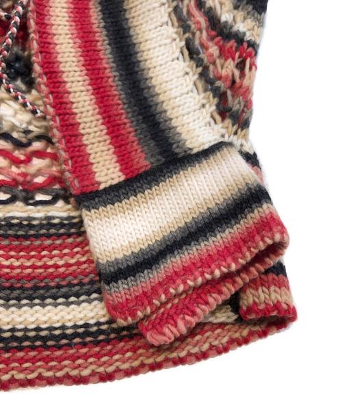 PERVERZE（パーバーズ）PERVERZE (パーバーズ) FACE HAND KNIT SLEEVE-LESS TOP レッド サイズ:FREEの古着・服飾アイテム