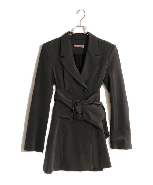 melt the lady（メルトザレディ）melt the lady (メルトザレディ) thick belt jacket onepiece/ジャケットワンピース グレー サイズ:FREEの古着・服飾アイテム