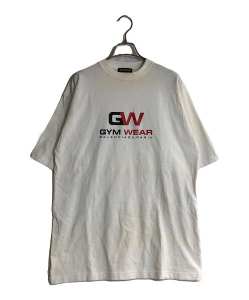 BALENCIAGA（バレンシアガ）BALENCIAGA (バレンシアガ) 20AW GYM WEAR LOGO FITTED T-SHIRT/20AWジムウェアロゴフィッティッドティーシャツ ホワイト サイズ:XXSの古着・服飾アイテム