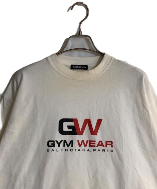 BALENCIAGA（バレンシアガ）BALENCIAGA (バレンシアガ) 20AW GYM WEAR LOGO FITTED T-SHIRT/20AWジムウェアロゴフィッティッドティーシャツ ホワイト サイズ:XXSの古着・服飾アイテム