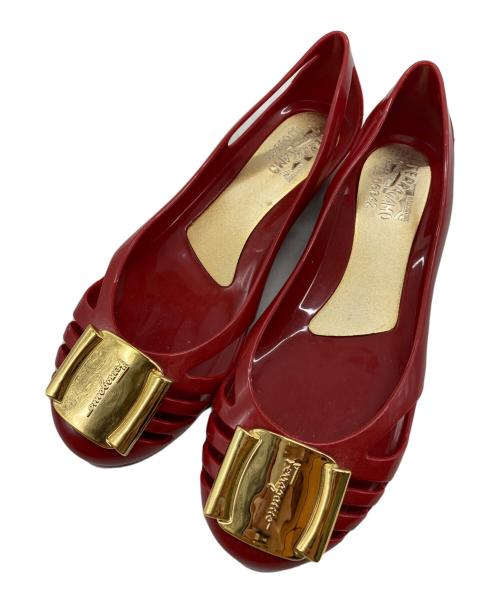 Salvatore Ferragamo（サルヴァトーレ フェラガモ）Salvatore Ferragamo (サルヴァトーレ フェラガモ) ラバーパンプス レッド サイズ:7の古着・服飾アイテム
