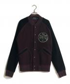 POLO RALPH LAURENポロ・ラルフローレン）の古着「FLEECE BASEBALL JACKET」｜ボルドー×ブラック