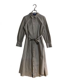 BLUE LABEL CRESTBRIDGE（ブルーレーベルクレストブリッジ）の古着「チェックディテール シャツワンピース」｜ベージュ