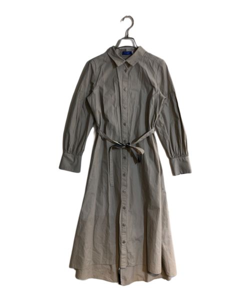 BLUE LABEL CRESTBRIDGE（ブルーレーベルクレストブリッジ）BLUE LABEL CRESTBRIDGE (ブルーレーベルクレストブリッジ) チェックディテール シャツワンピース ベージュ サイズ:38の古着・服飾アイテム