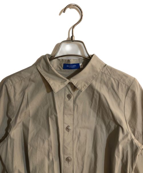 BLUE LABEL CRESTBRIDGE（ブルーレーベルクレストブリッジ）BLUE LABEL CRESTBRIDGE (ブルーレーベルクレストブリッジ) チェックディテール シャツワンピース ベージュ サイズ:38の古着・服飾アイテム
