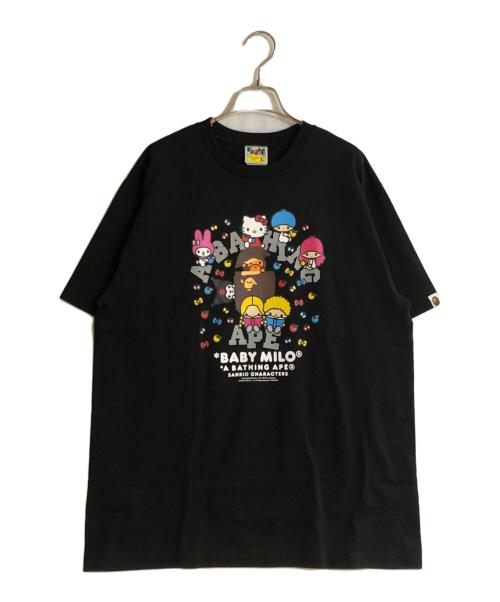 A BATHING APE（ア ベイシング エイプ）A BATHING APE (アベイシングエイプ) SANRIO (サンリオ) BABY MILOR X SANRIO CHARACTERS TEE/ベイビーマイロサンリオキャラクターズ ブラック サイズ:XLの古着・服飾アイテム