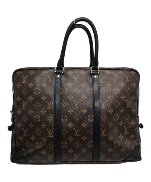 LOUIS VUITTON（ルイ ヴィトン）LOUIS VUITTON (ルイ ヴィトン) モノグラム・マカサー ポルトドキュマン・ヴォワヤージュ PDV ビジネスバッグ ブラウンの古着・服飾アイテム