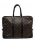 LOUIS VUITTON（ルイ ヴィトン）の古着「モノグラム・マカサー ポルトドキュマン・ヴォワヤージュ PDV ビジネスバッグ」｜ブラウン