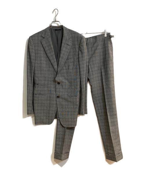 TOM FORD（トムフォード）TOM FORD (トムフォード) ウールモヘヤ チェック柄セットアップ グレー サイズ:50Rの古着・服飾アイテム
