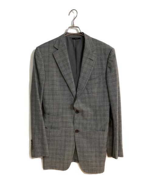 TOM FORD（トムフォード）TOM FORD (トムフォード) ウールモヘヤ チェック柄セットアップ グレー サイズ:50Rの古着・服飾アイテム