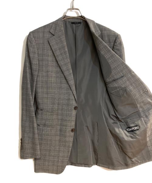 TOM FORD（トムフォード）TOM FORD (トムフォード) ウールモヘヤ チェック柄セットアップ グレー サイズ:50Rの古着・服飾アイテム