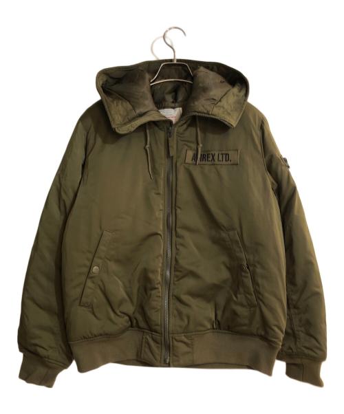 AVIREX（アヴィレックス）AVIREX (アヴィレックス) 中綿フーデットジャケット グリーン サイズ:Mの古着・服飾アイテム
