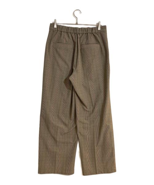 neucon（ニューコン）neucon (ニューコン) ストライプ/チェック ワイドスラックスパンツ ベージュ サイズ:2の古着・服飾アイテム