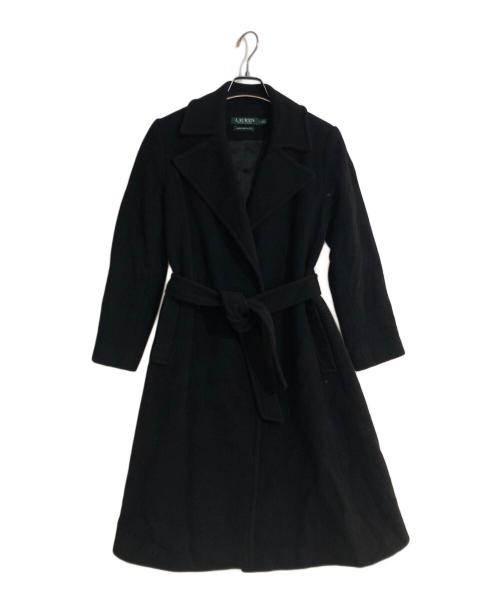 LAUREN RALPH LAUREN（ローレンラルフローレン）LAUREN RALPH LAUREN (ローレンラルフローレン) カシミヤブレンド ウールトッパーコート ブラックの古着・服飾アイテム