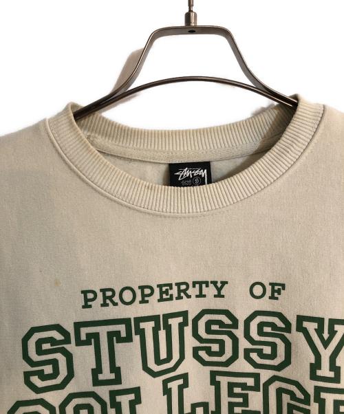 stussy（ステューシー）stussy (ステューシー) PROPERTY OF CREW アイボリー×グリーン サイズ:Sの古着・服飾アイテム