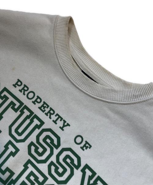 stussy（ステューシー）stussy (ステューシー) PROPERTY OF CREW アイボリー×グリーン サイズ:Sの古着・服飾アイテム