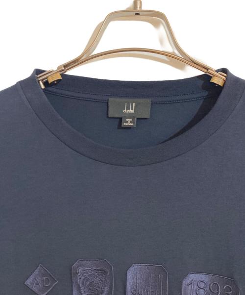 dunhill（ダンヒル）dunhill (ダンヒル) ロゴ刺繍カットソー ネイビー サイズ:Lの古着・服飾アイテム