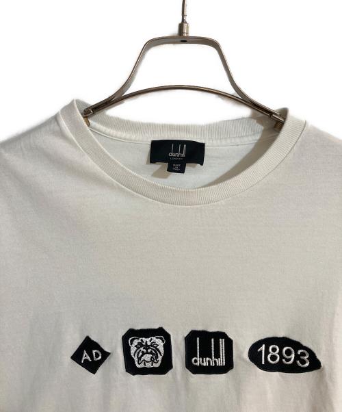 dunhill（ダンヒル）dunhill (ダンヒル) ロゴ刺繍Tシャツ ホワイト サイズ:Lの古着・服飾アイテム