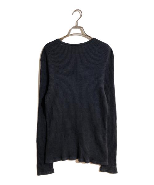 dunhill（ダンヒル）dunhill (ダンヒル) ウールシルクリブニット ネイビー サイズ:Lの古着・服飾アイテム