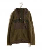 DIESELディーゼル）の古着「ナイロンコンビニットフーディ」｜カーキ