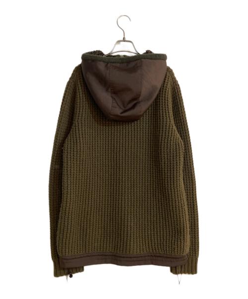 DIESEL（ディーゼル）DIESEL (ディーゼル) ナイロンコンビニットフーディ カーキ サイズ:Ｌの古着・服飾アイテム