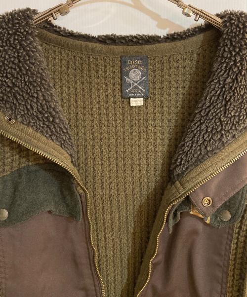 DIESEL（ディーゼル）DIESEL (ディーゼル) ナイロンコンビニットフーディ カーキ サイズ:Ｌの古着・服飾アイテム