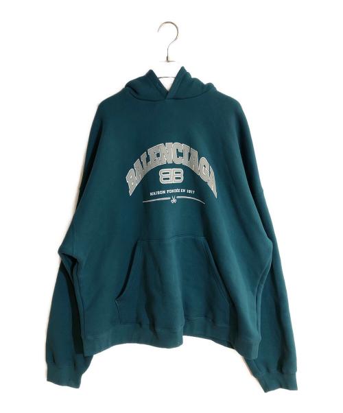 BALENCIAGA（バレンシアガ）BALENCIAGA (バレンシアガ) ワイドフィットプルオーバーフーディ グリーン サイズ:3の古着・服飾アイテム
