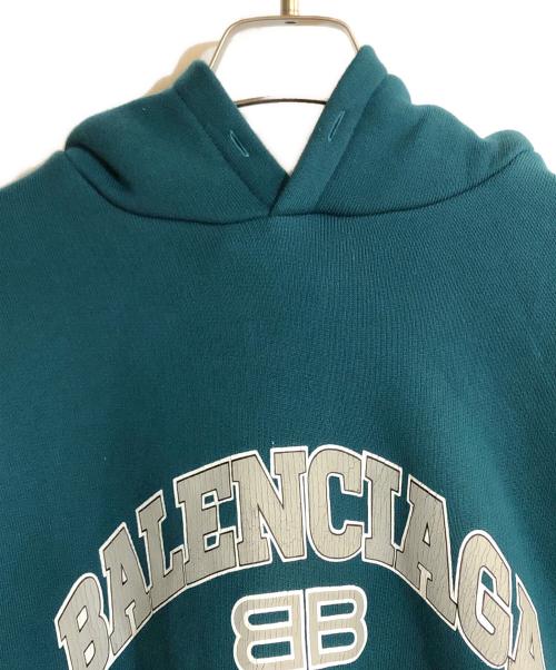 BALENCIAGA（バレンシアガ）BALENCIAGA (バレンシアガ) ワイドフィットプルオーバーフーディ グリーン サイズ:3の古着・服飾アイテム