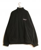 BALENCIAGAバレンシアガ）の古着「23AW Oversized Logo Embroidered Fleece Jacket」｜ブラック