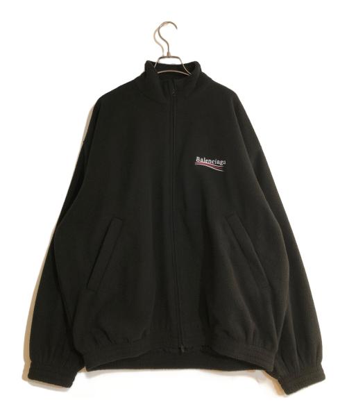 BALENCIAGA（バレンシアガ）BALENCIAGA (バレンシアガ) 23AW Oversized Logo Embroidered Fleece Jacket ブラック サイズ:2の古着・服飾アイテム
