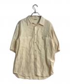 AURALEEオーラリー）の古着「WASHI DUCK CANVAS HALF SLEEVED SHIRT/ワシ ダック キャンバス 半袖シャツ」｜ベージュ
