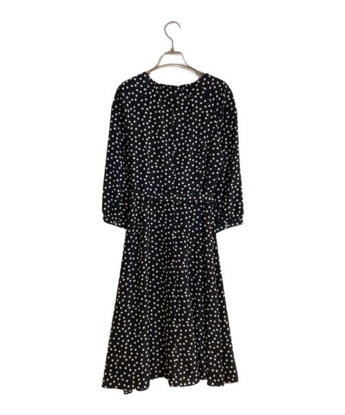 LAURA ASHLEY（ローラ アシュレイ）LAURA ASHLEY (ローラ アシュレイ) ドットブラウスワンピース ネイビー サイズ:LLの古着・服飾アイテム