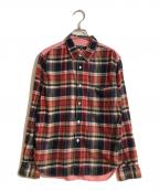 COMME des GARCONS HOMMEコムデギャルソン オム）の古着「異素材コンビネーションシャツ」｜ネイビー×ピンク