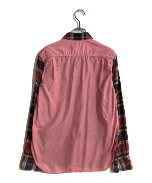 COMME des GARCONS HOMME（コムデギャルソン オム）COMME des GARCONS HOMME (コムデギャルソン オム) 異素材コンビネーションシャツ ネイビー×ピンク サイズ:Sの古着・服飾アイテム