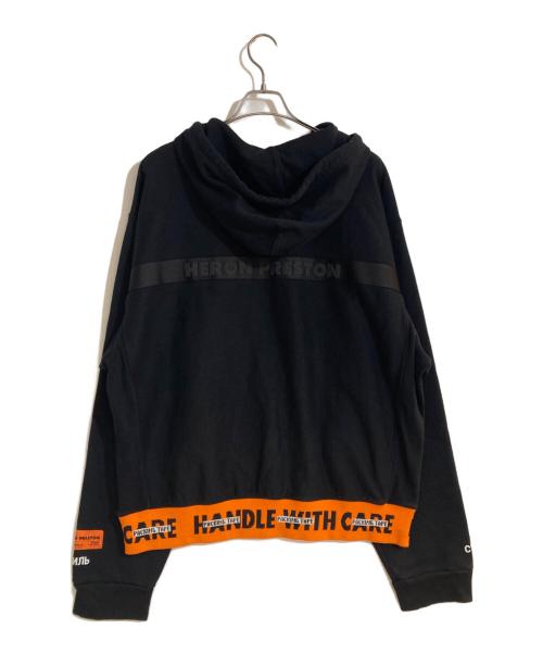 HERON PRESTON（ヘロンプレストン）HERON PRESTON (ヘロンプレストン) Handle フーディ ブラック×オレンジ サイズ:XLの古着・服飾アイテム