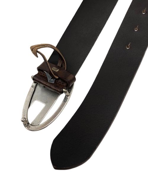 DIESEL（ディーゼル）DIESEL (ディーゼル) オーバルロゴトレザーベルト ブラウンの古着・服飾アイテム