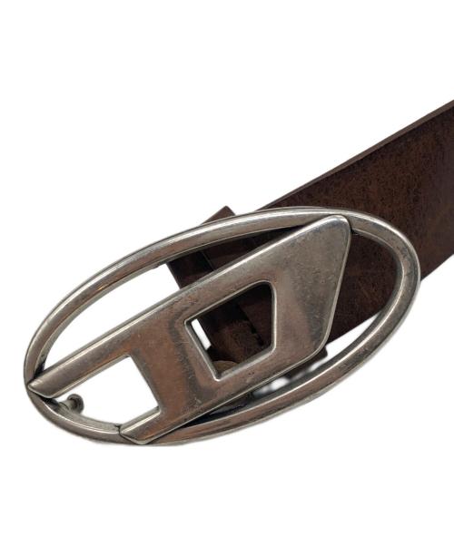 DIESEL（ディーゼル）DIESEL (ディーゼル) オーバルロゴトレザーベルト ブラウンの古着・服飾アイテム