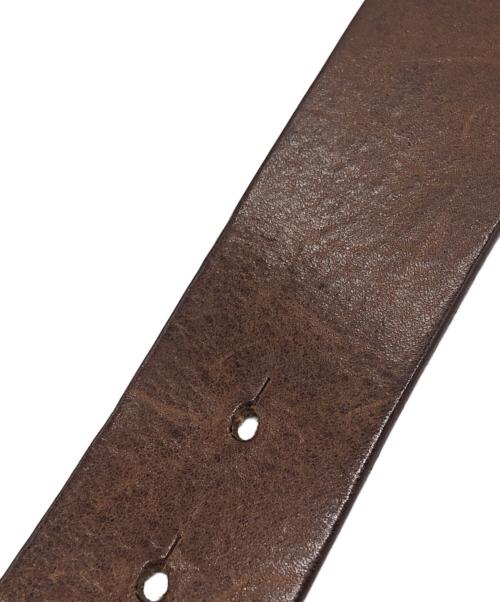 DIESEL（ディーゼル）DIESEL (ディーゼル) オーバルロゴトレザーベルト ブラウンの古着・服飾アイテム