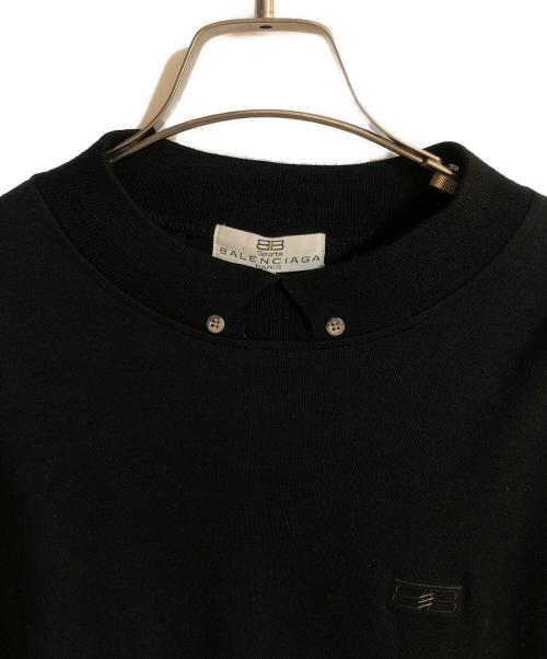 BALENCIAGA（バレンシアガ）BALENCIAGA (バレンシアガ) オールドBBロゴ襟付きニット ブラック サイズ:Ｌの古着・服飾アイテム