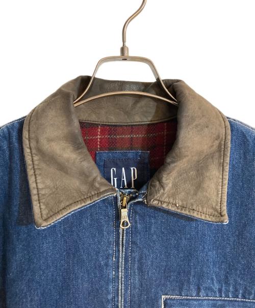 GAP（ギャップ）GAP (ギャップ) レザー切替デニムジャケット ネイビー サイズ:Mの古着・服飾アイテム