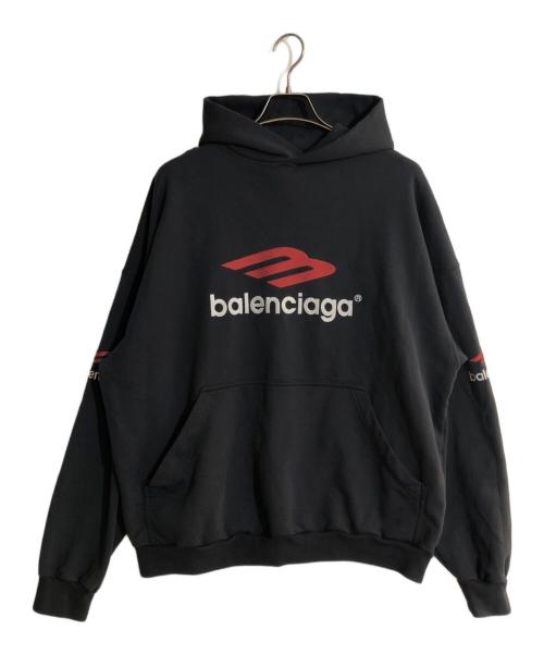 BALENCIAGA（バレンシアガ）BALENCIAGA (バレンシアガ) 3B Sports Icon Hoodie ブラック サイズ:2の古着・服飾アイテム