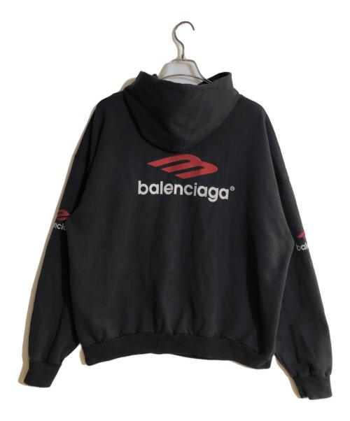 BALENCIAGA（バレンシアガ）BALENCIAGA (バレンシアガ) 3B Sports Icon Hoodie ブラック サイズ:2の古着・服飾アイテム