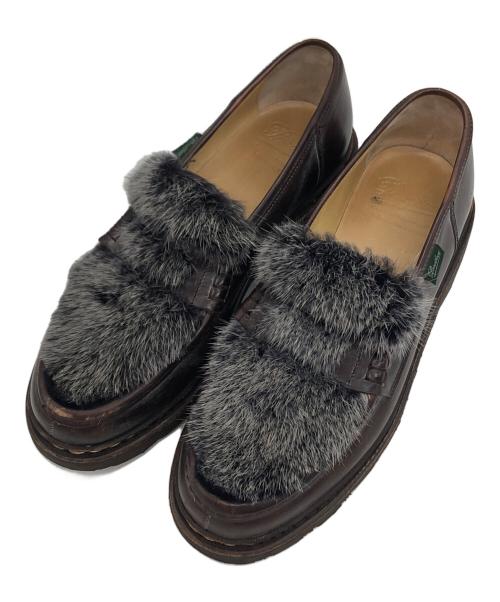 PARABOOT（パラブーツ）PARABOOT (パラブーツ) ミンクファーローファー ブラウン サイズ:7の古着・服飾アイテム
