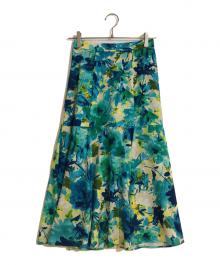 ANAYI（アナイ）の古着「デシタルフラワープリントフレアスカート」｜ブルー