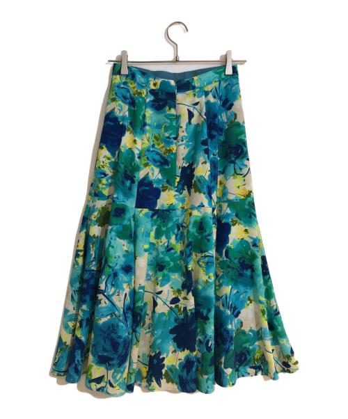 ANAYI（アナイ）ANAYI (アナイ) デシタルフラワープリントフレアスカート ブルー サイズ:36の古着・服飾アイテム