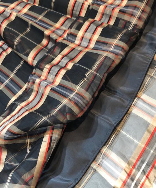 ANAYI（アナイ）ANAYI (アナイ) シアーチェックギャザー スカート オレンジ サイズ:36の古着・服飾アイテム