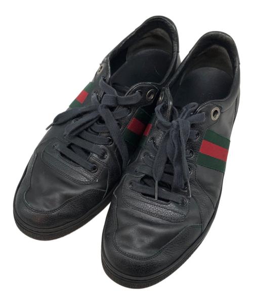 GUCCI（グッチ）GUCCI (グッチ) ローカットスニーカー ブラック サイズ:9の古着・服飾アイテム