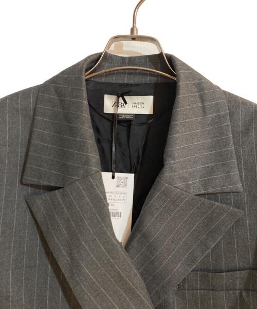 ZARA（ザラ）ZARA (ザラ) MAISON SPECIAL (メゾンスペシャル) ダメージ加工テーラードジャケット グレー サイズ:XS 未使用品の古着・服飾アイテム